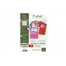 10 chemises  fentre forever 22 x 31 cm assorties